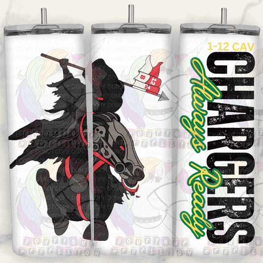 1-12 Cav 20oz Always Ready Black Horse - B Company Tumbler