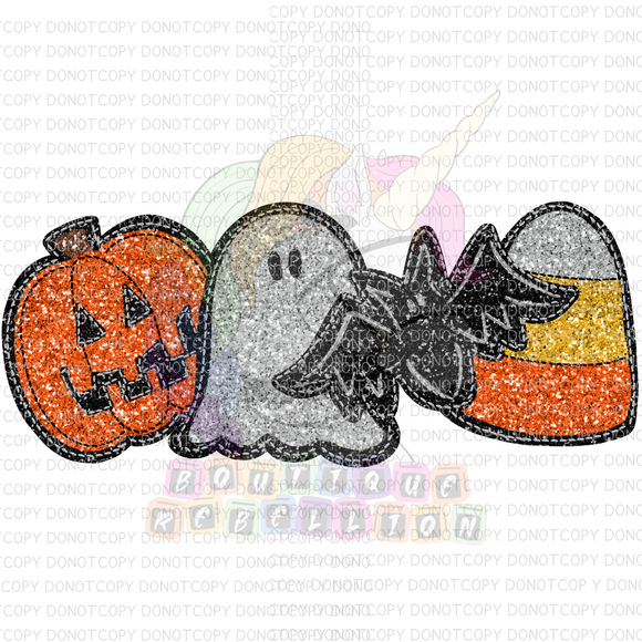 Faux Glitter Halloween Stickers Direct to Film - DTF  Transfer