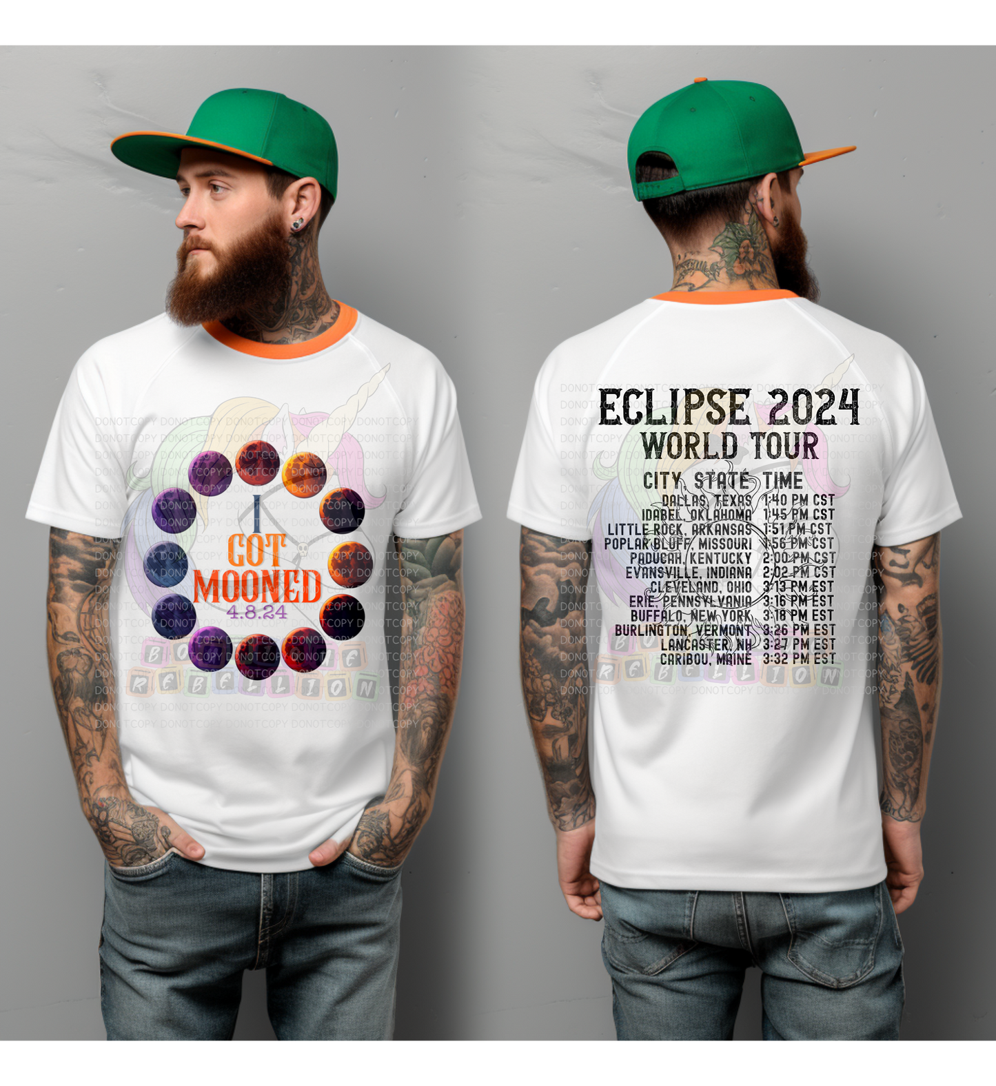 I Got Mooned Eclipse 2024 World Tour Adult Tee