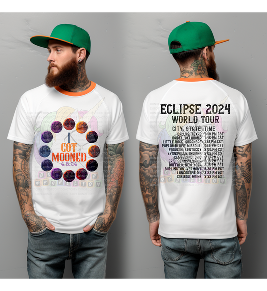 I Got Mooned Eclipse 2024 World Tour Adult Tee