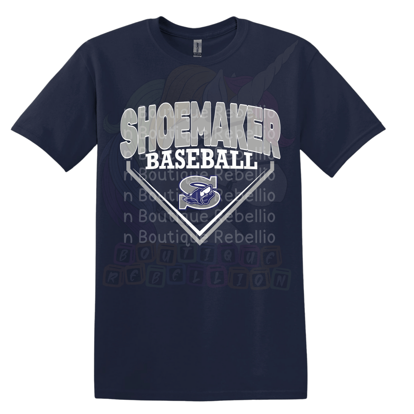 Shoemaker High School Grey Wolves Logo Baseball Adult Tee