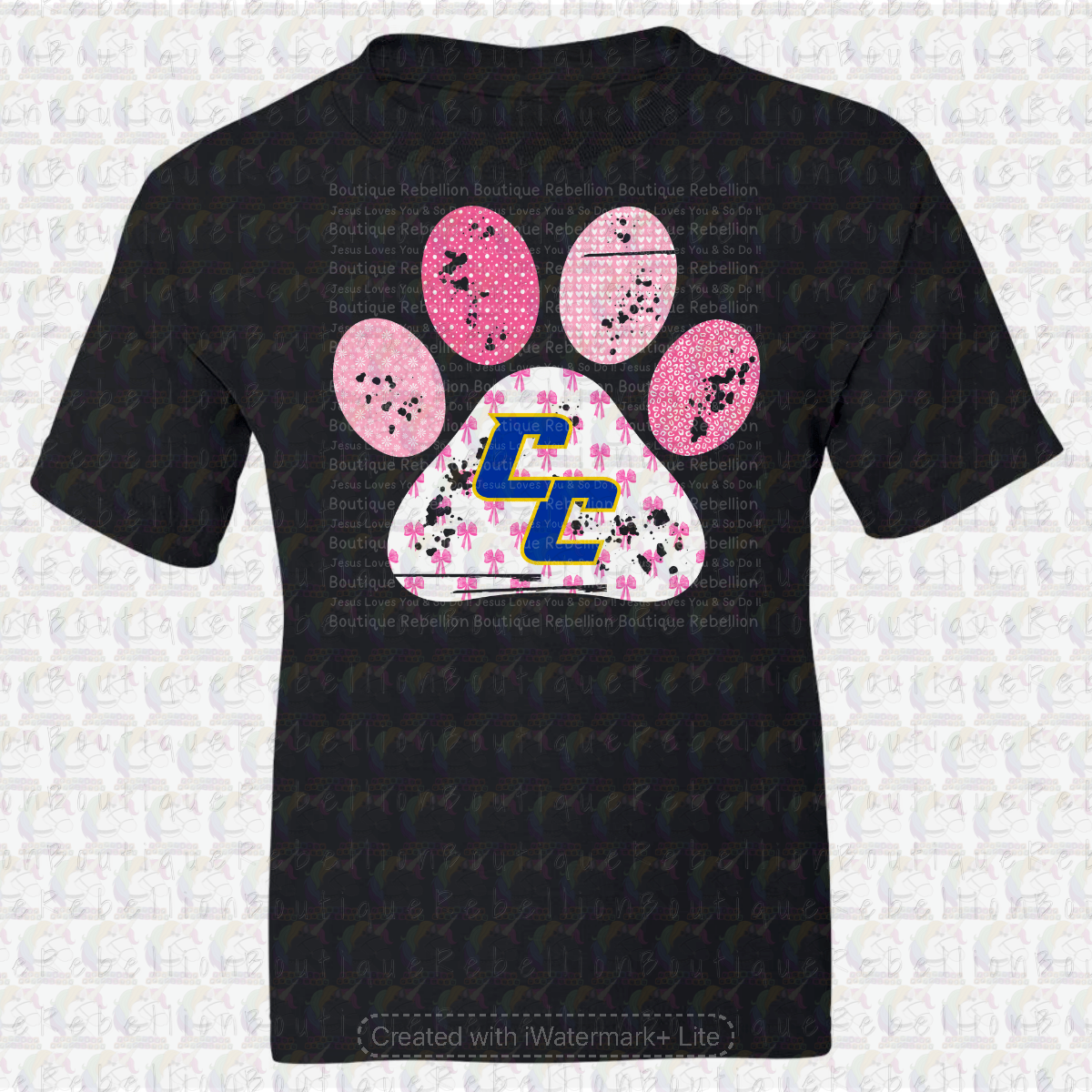 Copperas Cove Bulldawgs Pink Paw Print Long or Short Sleeve Adult Tee or Youth Tee