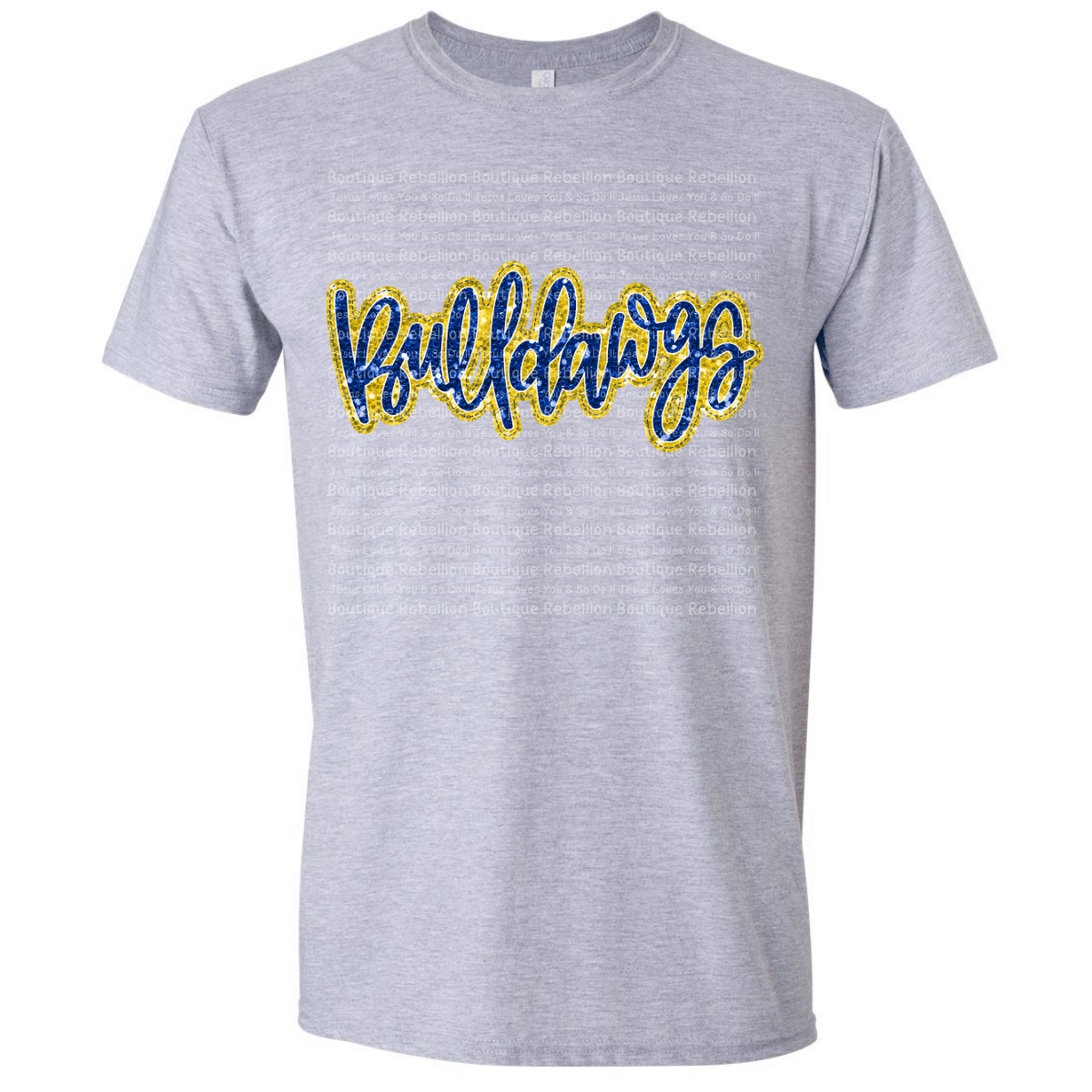 Bulldawgs Faux Glitter Adult Tee