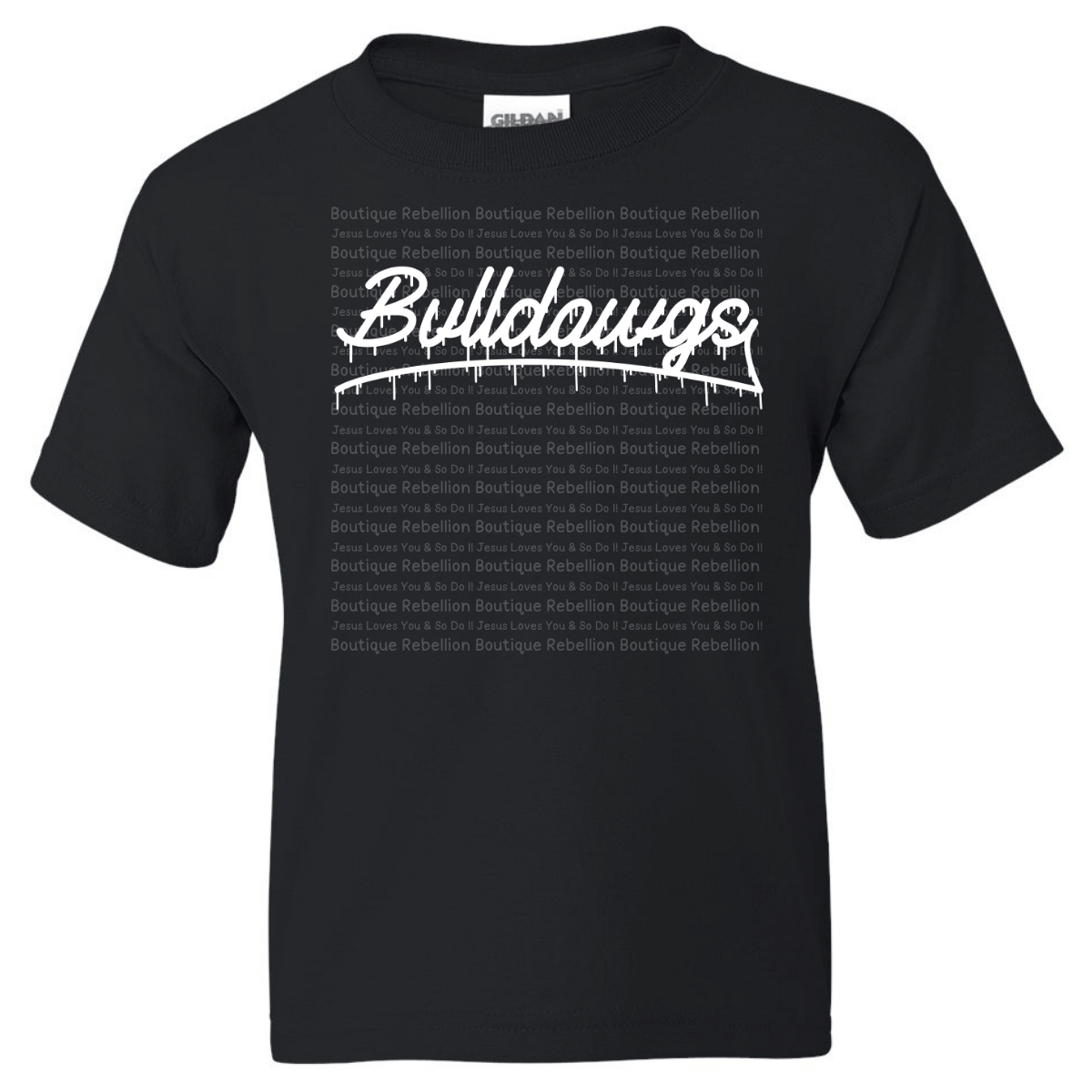 Bulldawgs Drip Text Adult Tee