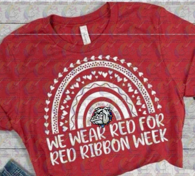 Copperas Cove Bulldawgs Red Ribbon Week Adult Tee or Youth Tee