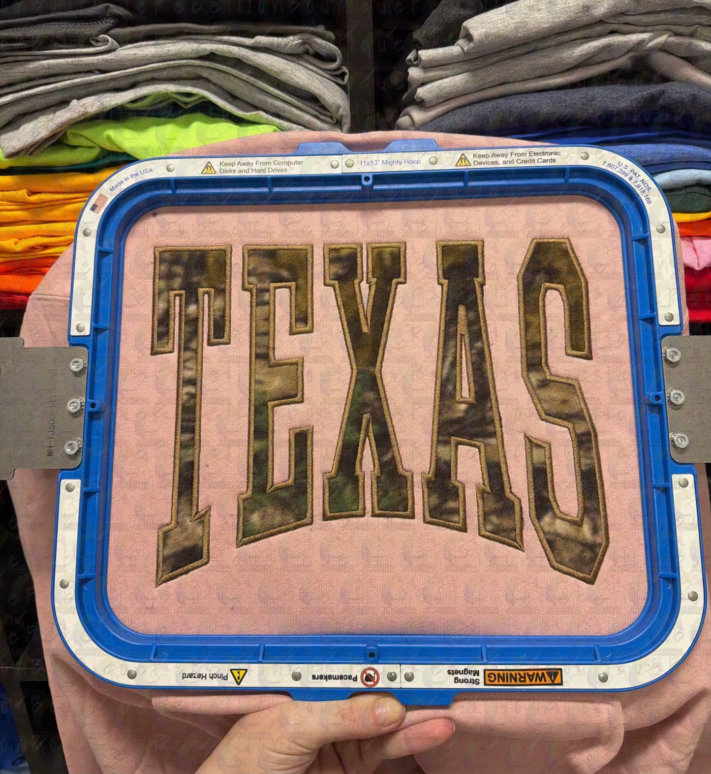 Texas Camo Appliqué Adult Crewneck Sweatshirt w/Pocket