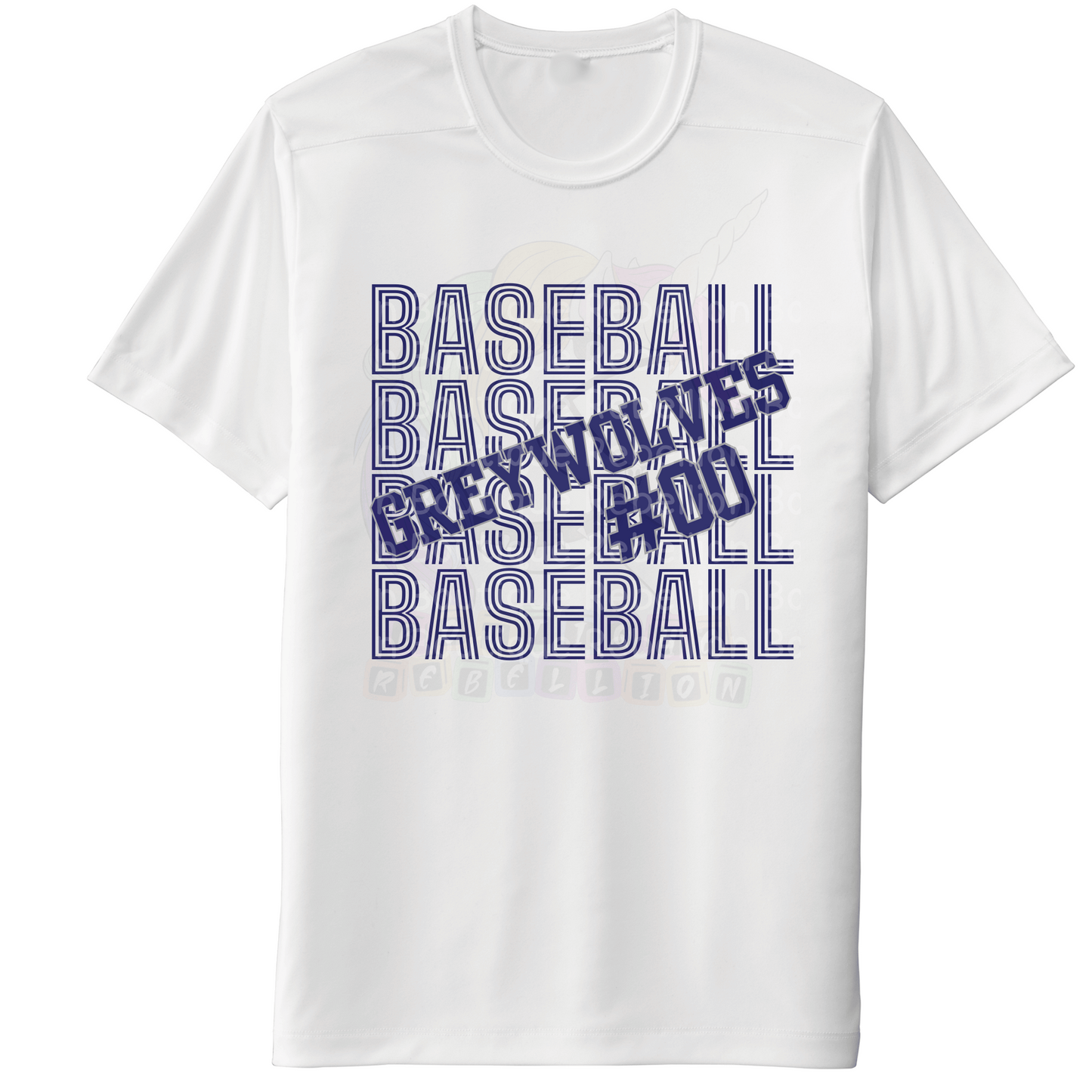 Shoemaker High School Grey Wolves Baseball Repeat Customized Adult Tee