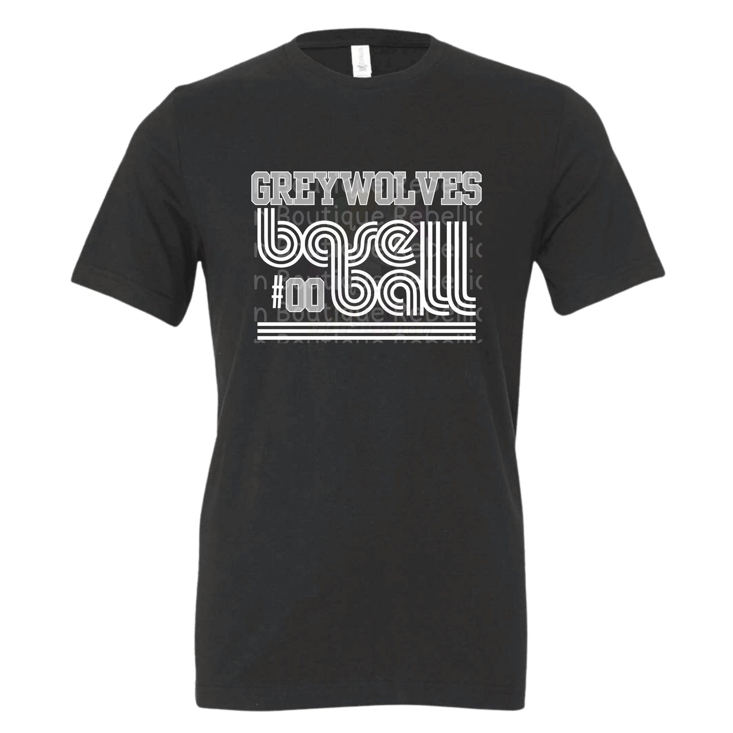 Shoemaker High School Grey Wolves Inline Baseball Customized Adult Tee
