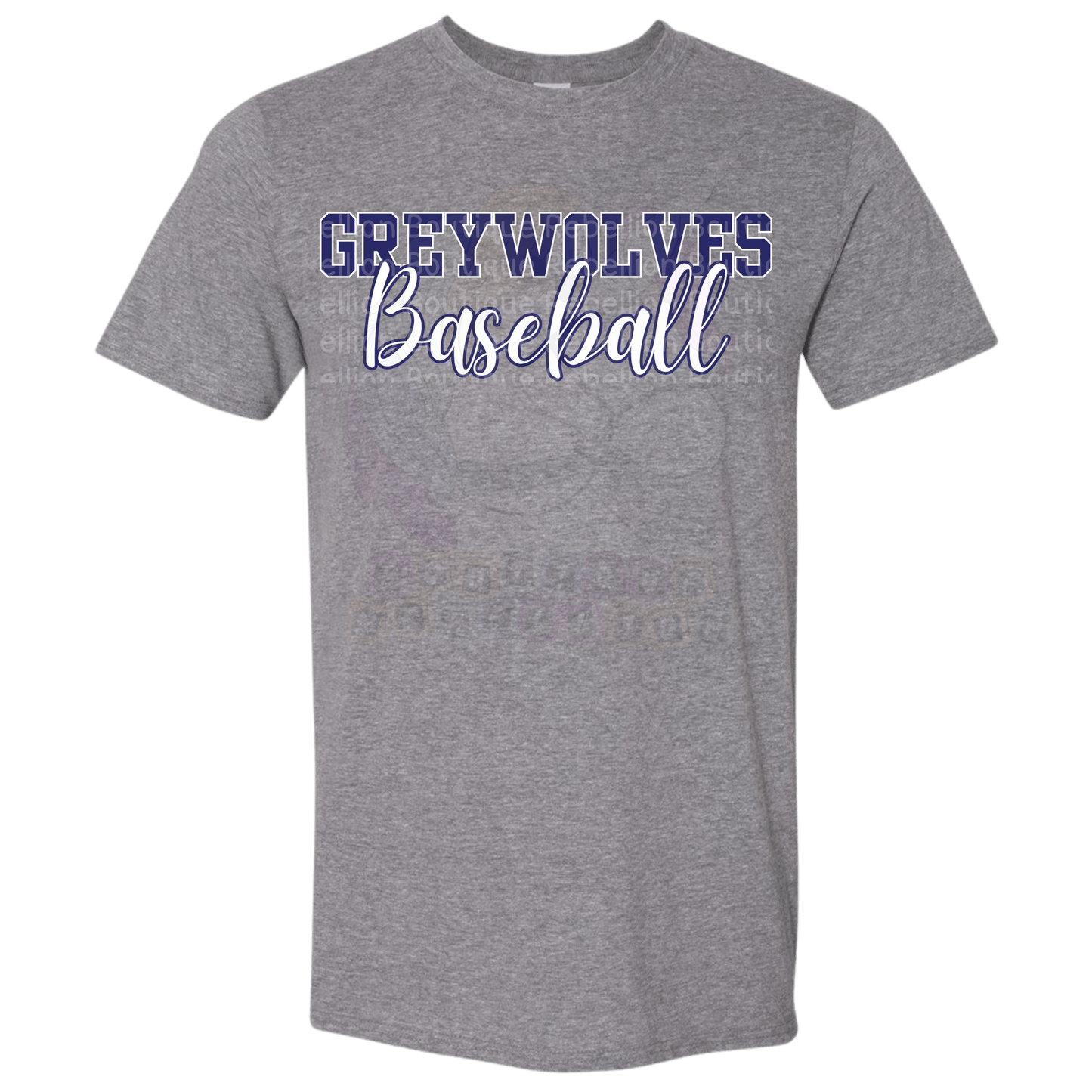 Shoemaker High School Grey Wolves Baseball Adult Tee