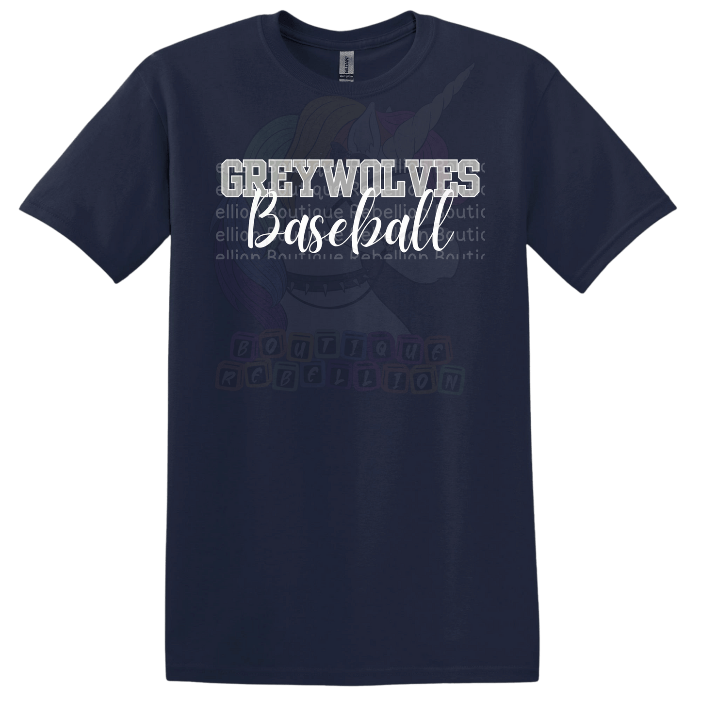 Shoemaker High School Grey Wolves Baseball Adult Tee