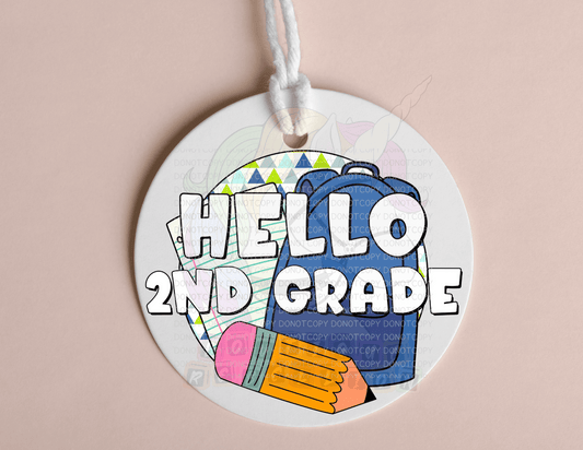 Hello Grade Blue Bag Tags