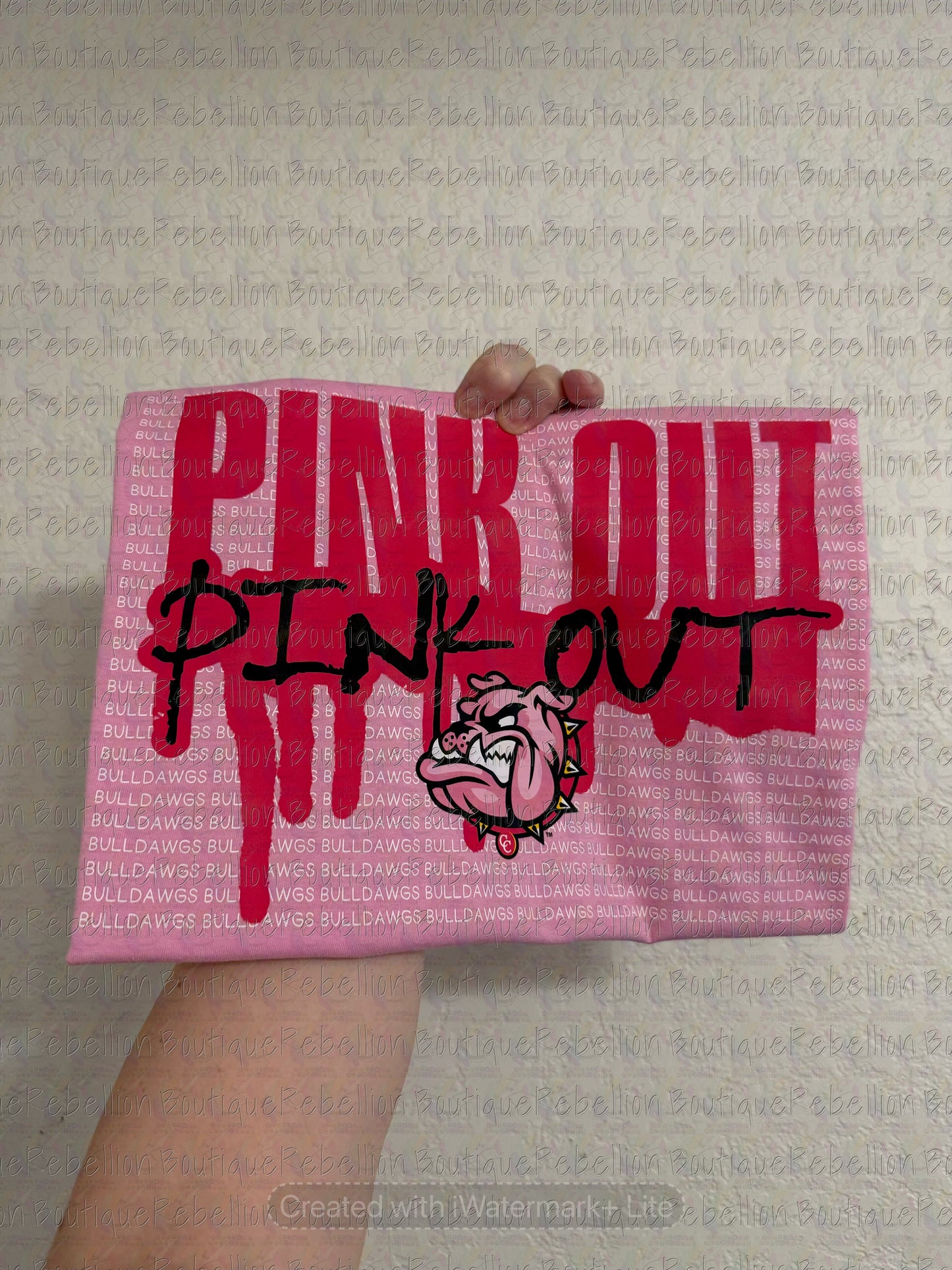 Copperas Cove Bulldawgs PINK OUT Drip Adult Tee or Youth Tee