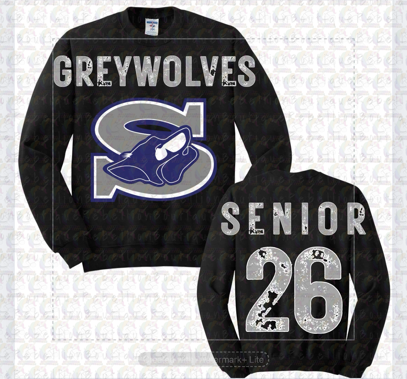 Shoemaker Greywolves Oversized Graphic Adult or Youth Zip up Hoodie or Crewneck Sweatshirt
