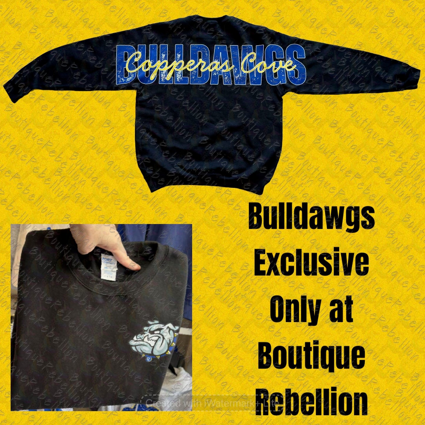 EXCLUSIVE Copperas Cove Bulldawgs 2026 NEW Oversized Graphic Adult or Youth Crewneck Sweatshirt