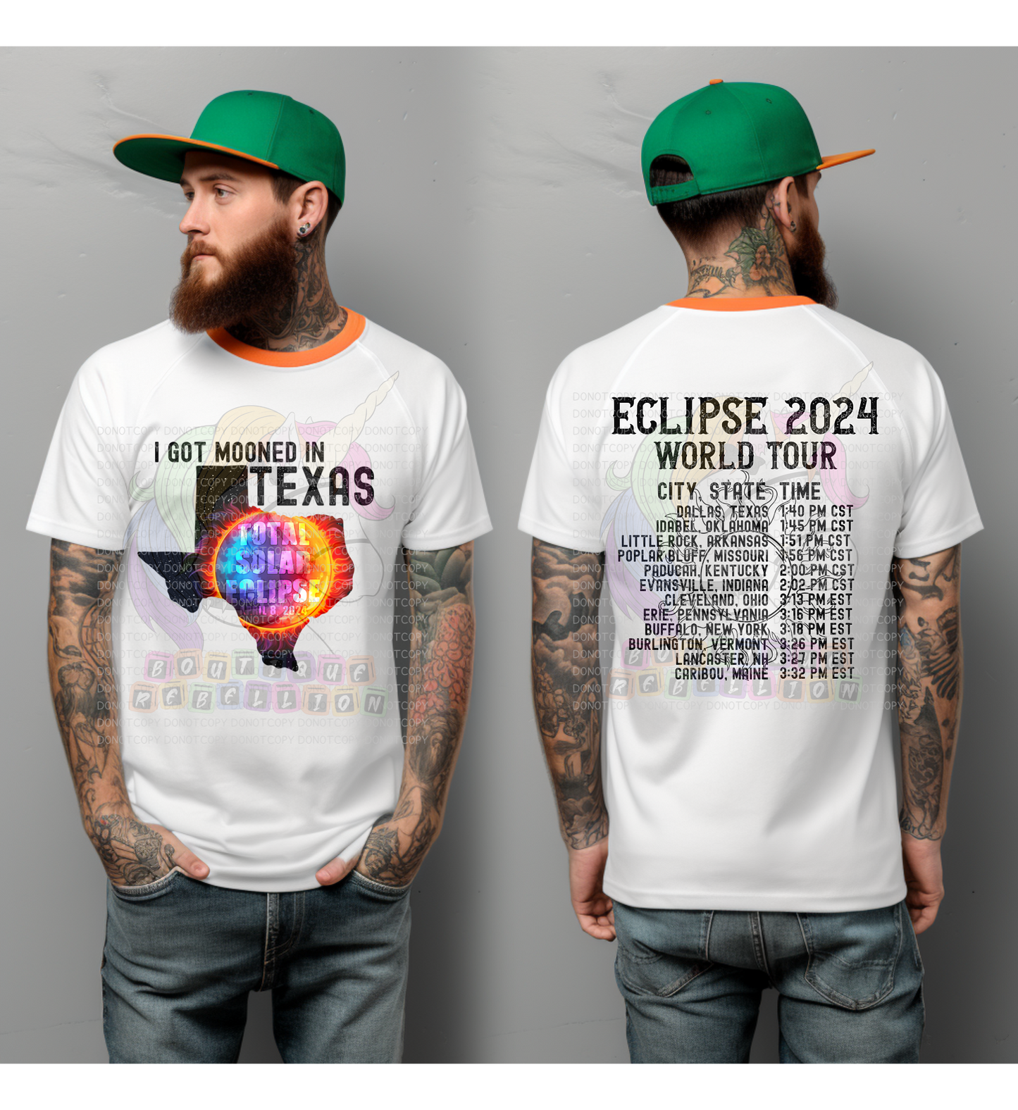 I Got Mooned In Texas Eclipse World Tour Adult Tee