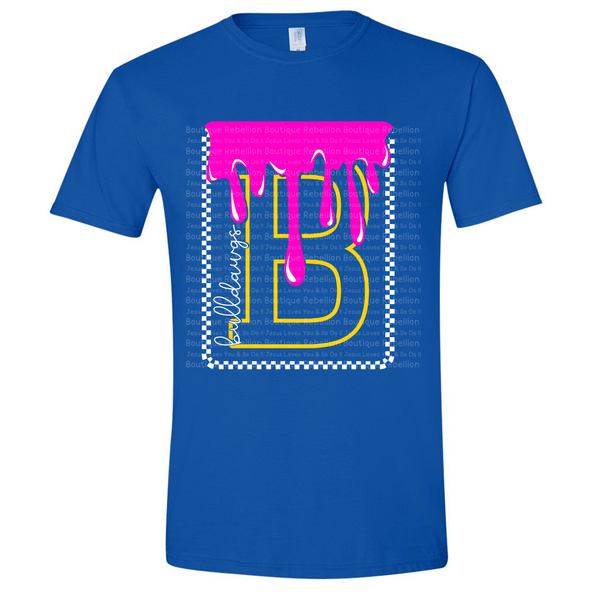 Bulldawgs Checker Drip Adult Tee