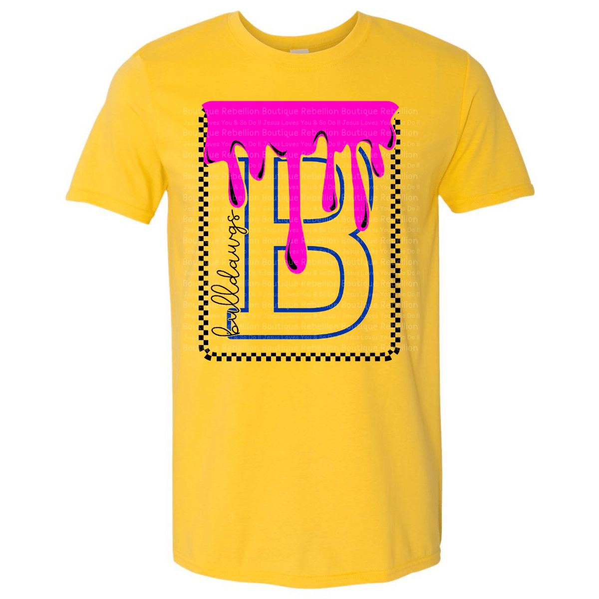 Bulldawgs Checker Drip Adult Tee