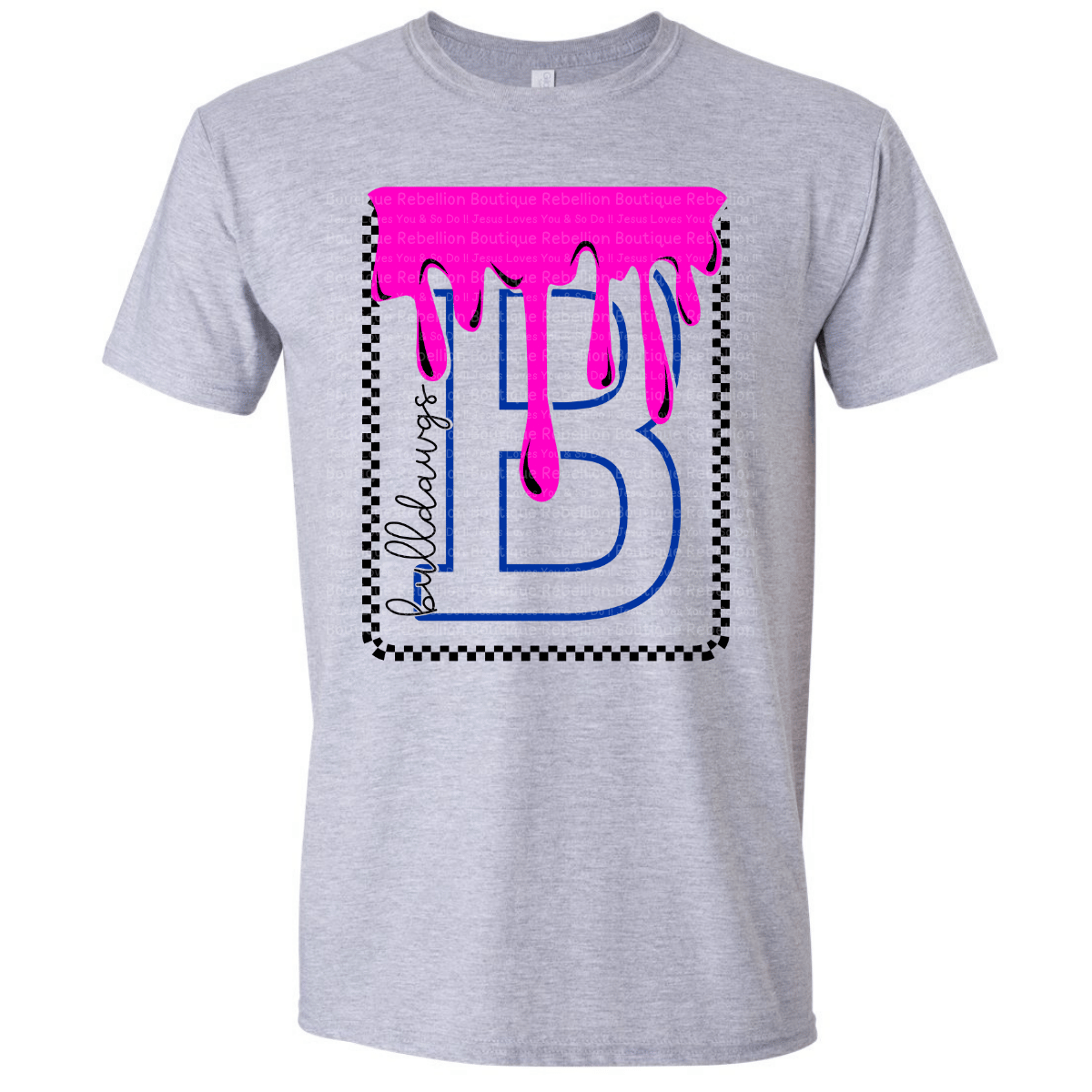 Bulldawgs Checker Drip Adult Tee