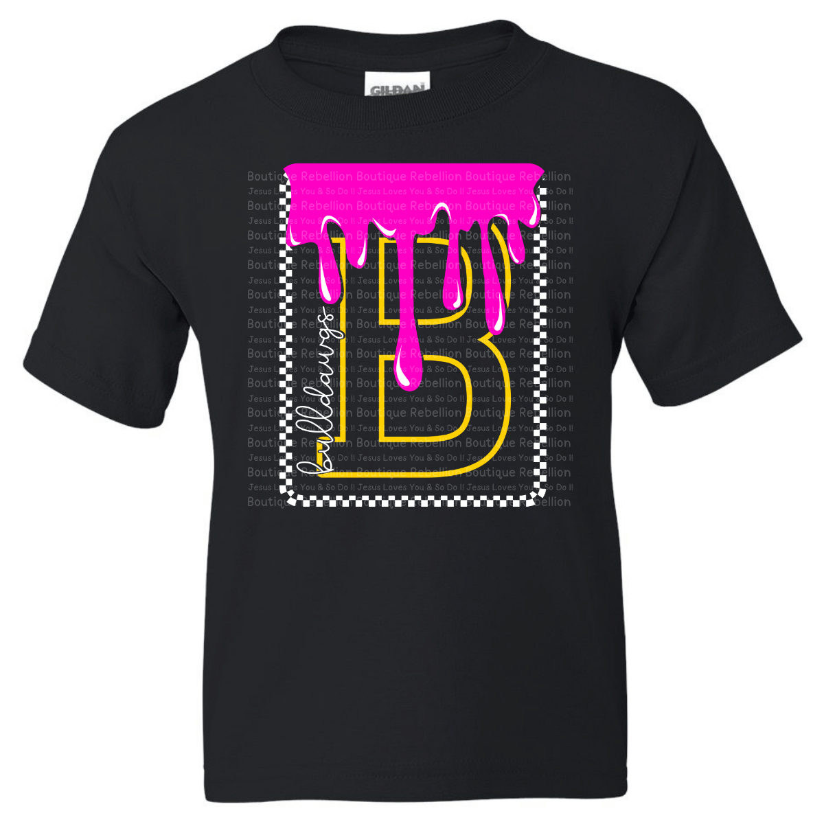 Bulldawgs Checker Drip Adult Tee