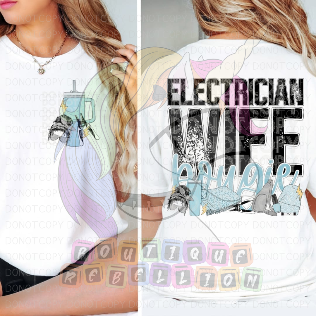 Electrician Wife Bougie With Tools Direct to Film - DTF Transfer