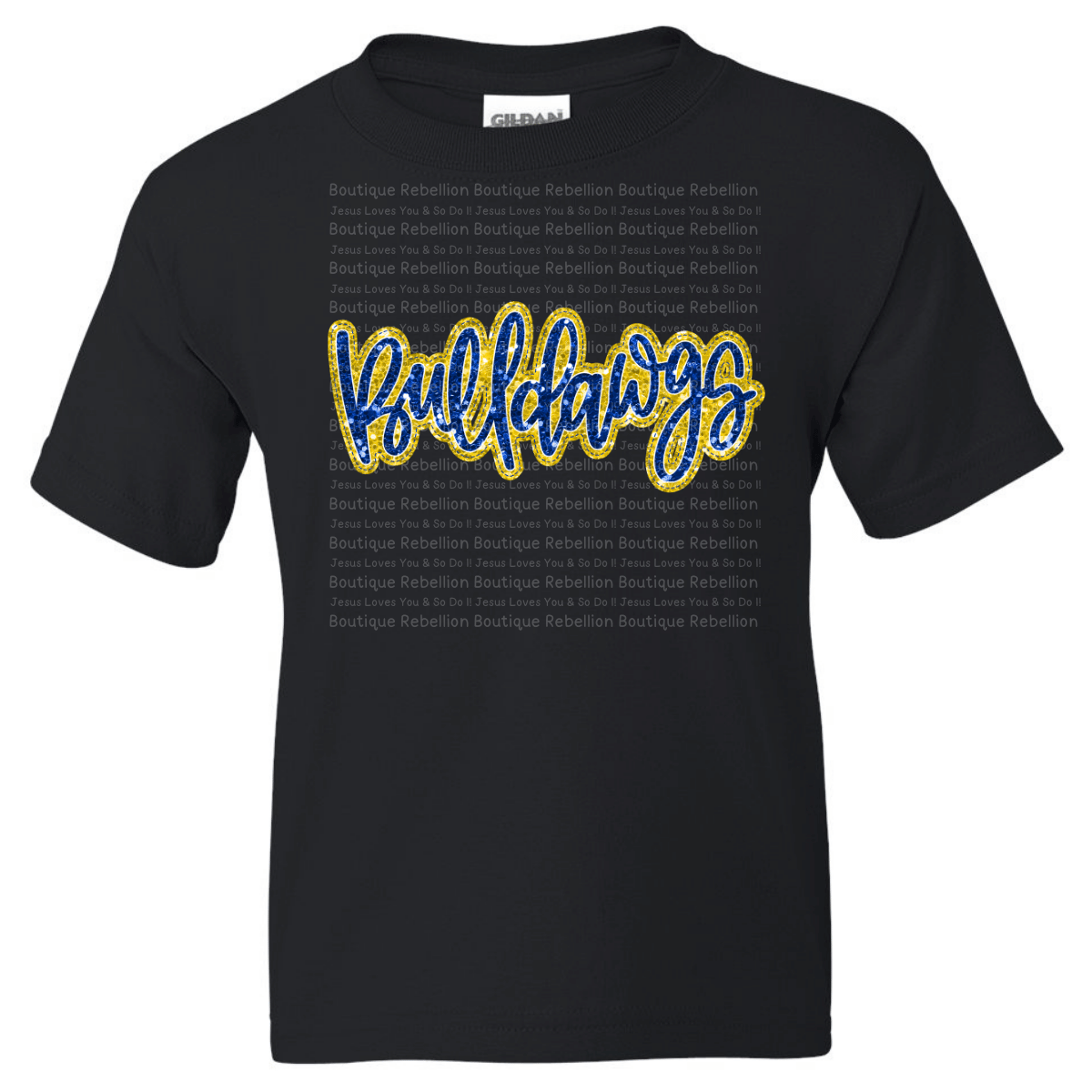 Bulldawgs Faux Glitter Adult Tee