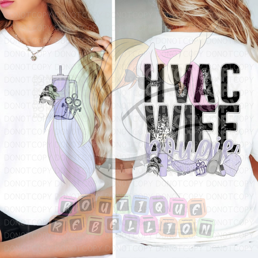 HVAC Wife Bougie With Tools Direct to Film - DTF Transfer