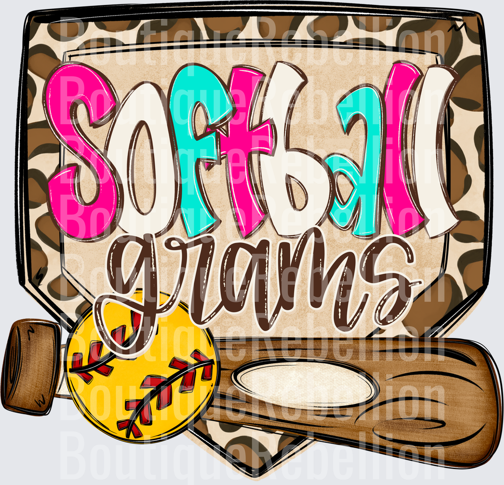 Softball Grams Single DTF Transfer