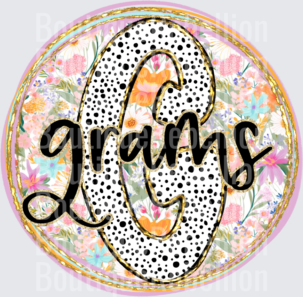 Grams Polka dot and Brushstroke Single DTF Transfer