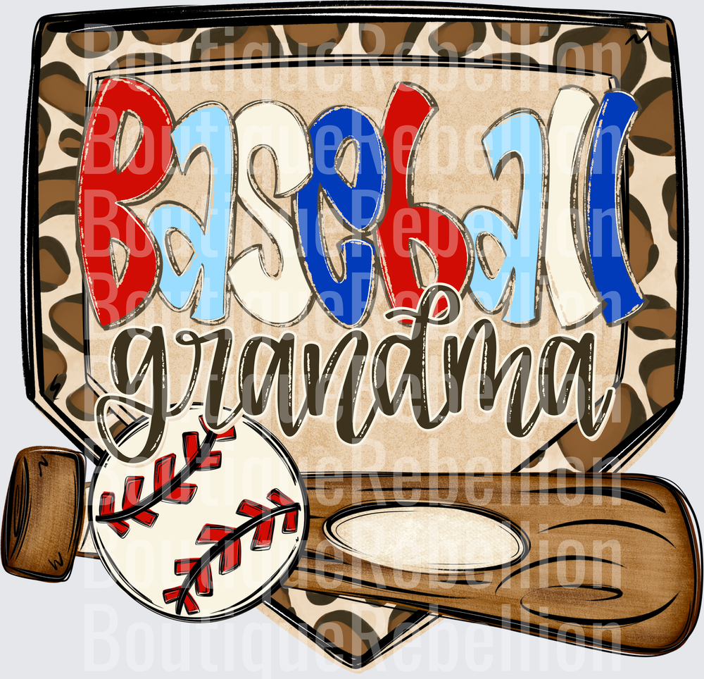 Baseball Grandma Single DTF Transfer