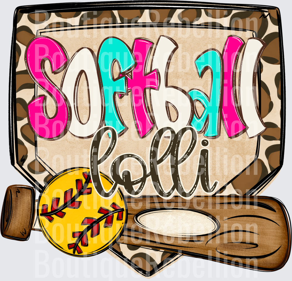 Softball Lolli Single DTF Transfer