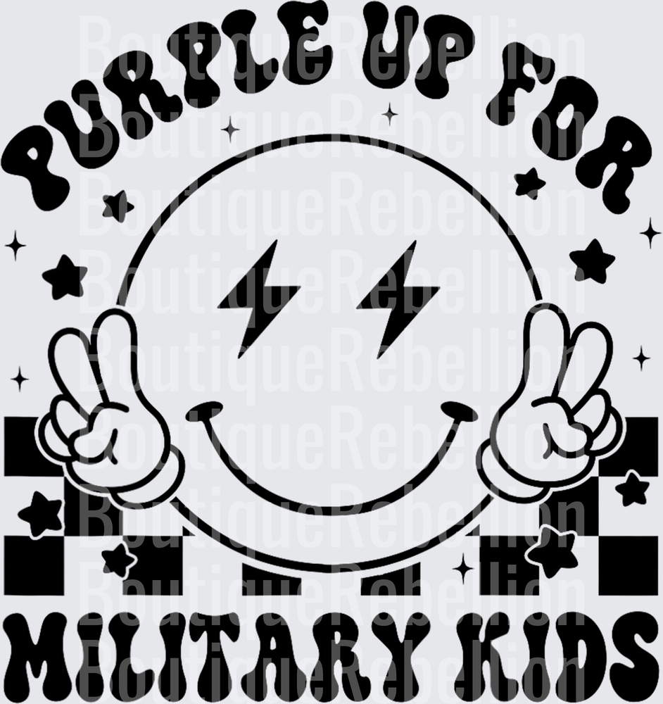 Purple Up Bolt Smile Black