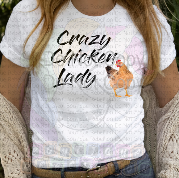 Crazy Chicken Lady Adult Tee