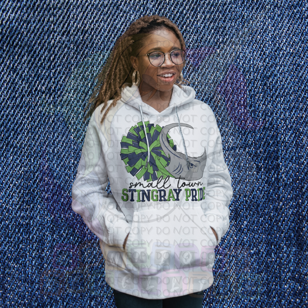 Small Town Stingray Pride Adult Hooded Sweatshirt
