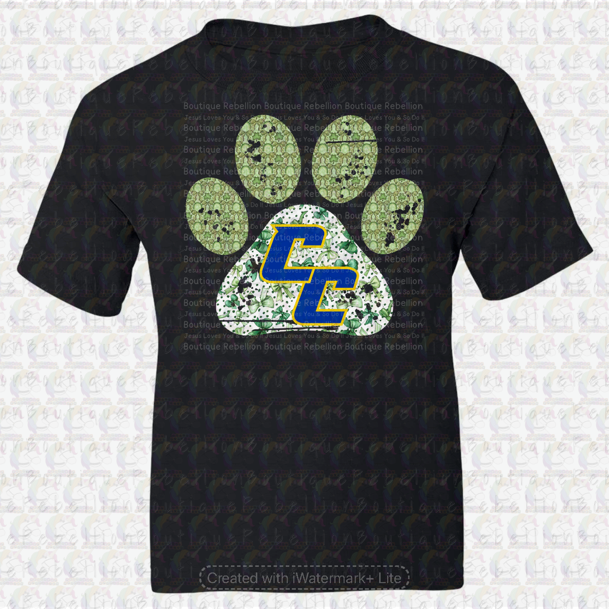 Copperas Cove Bulldawgs Green Paw Print Long or Short Sleeve  Adult Tee or Youth Tee
