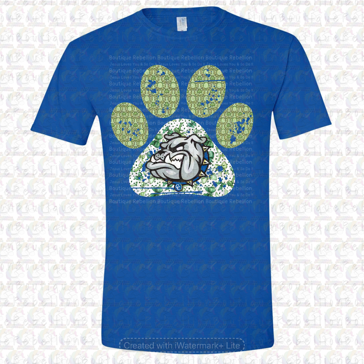 Copperas Cove Bulldawgs Green Paw Print Long or Short Sleeve  Adult Tee or Youth Tee