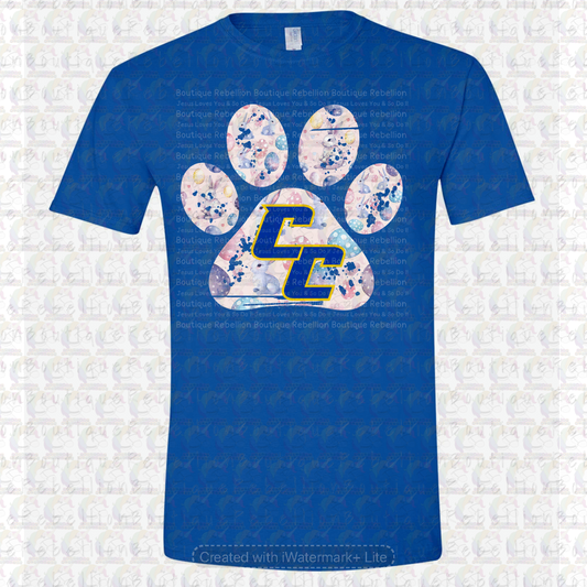 Copperas Cove Bulldawgs Bunny Paw Print Long or Short Sleeve  Adult Tee or Youth Tee