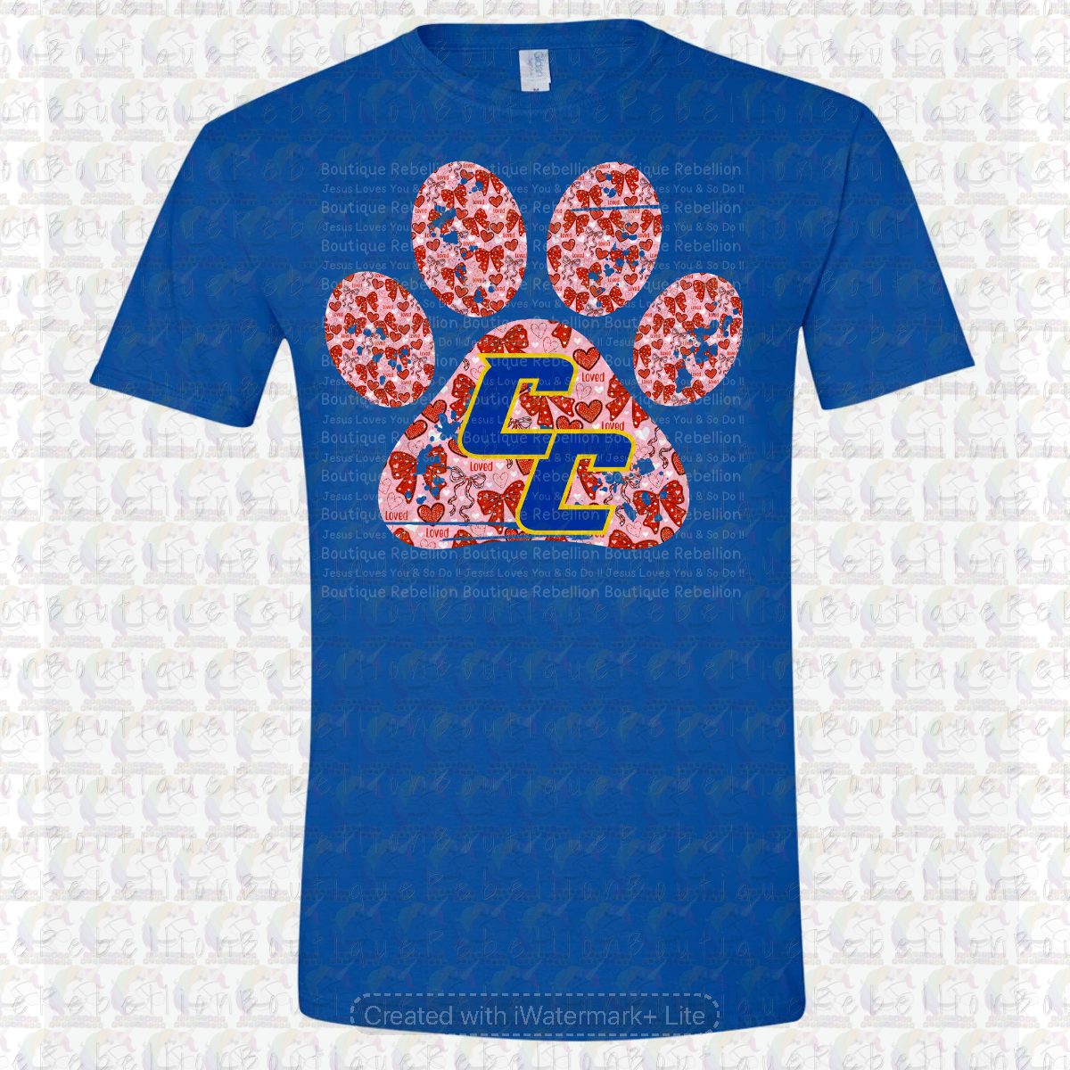 Copperas Cove Bulldawgs Red Paw Print Long or Short Sleeve  Adult Tee or Youth Tee