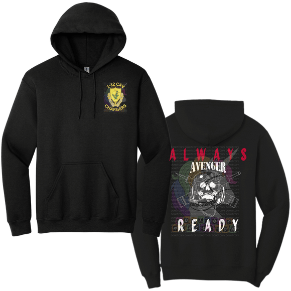 1-12 Cav Always Ready Avenger - A Company Crewneck Sweatshirt or Hoodie