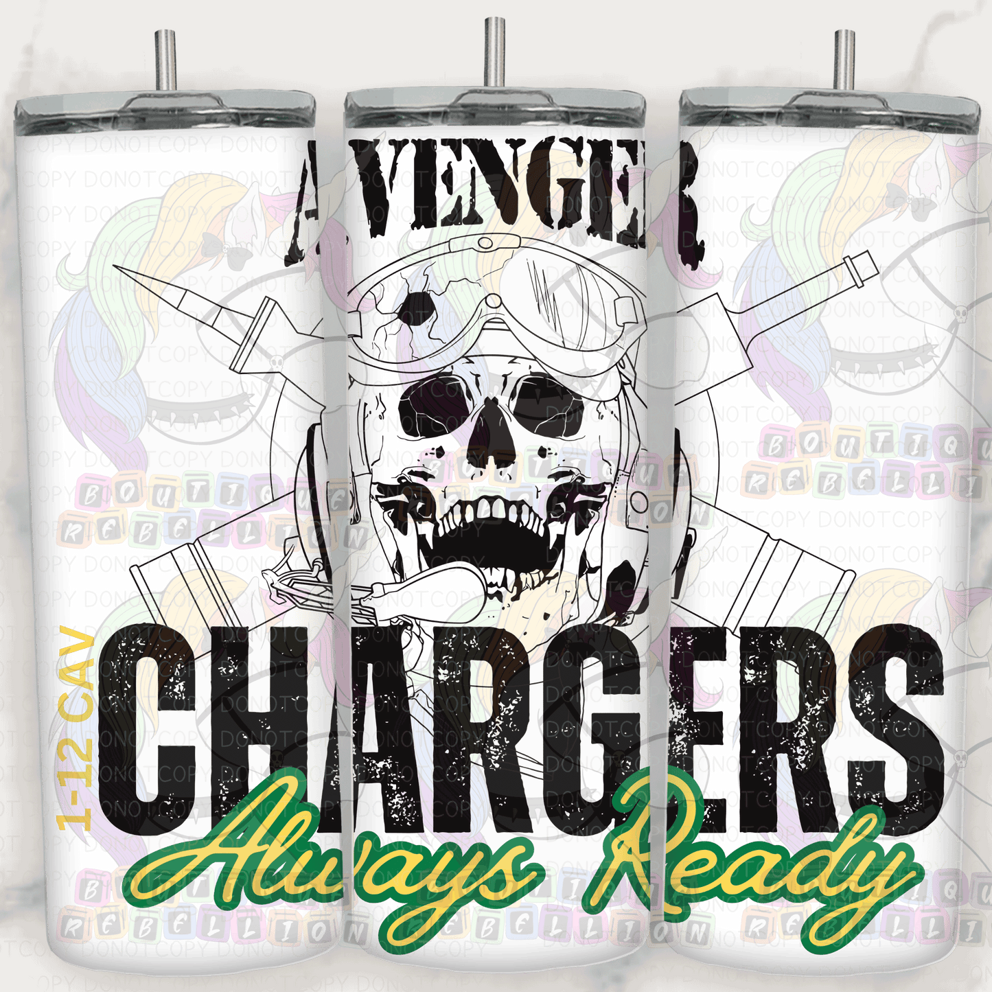1-12 Cav 20oz Always Ready Avenger - A Company Tumbler