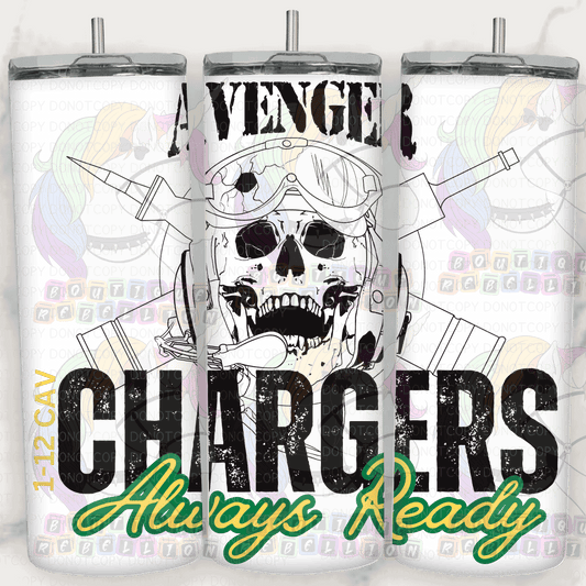1-12 Cav 20oz Always Ready Avenger - A Company Tumbler