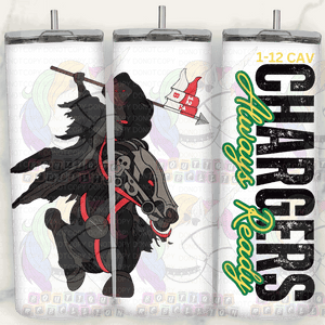 1-12 Cav 20oz Always Ready Black Horse - B Company Tumbler