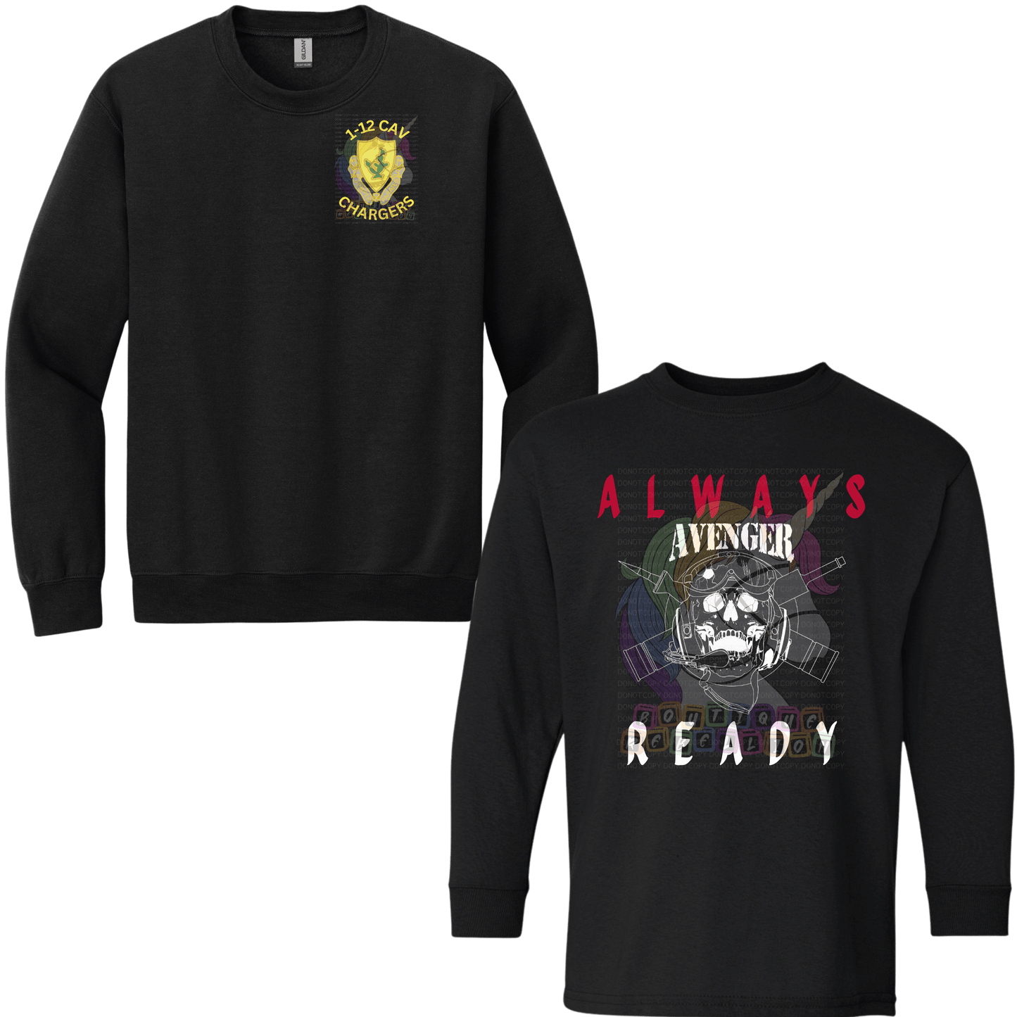 Youth 1-12 Cav Avenger - A Company Crewneck Sweatshirt or Hoodie
