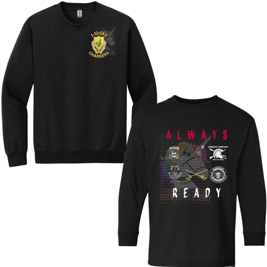1-12 Cav Always Ready APPROVED PT LONG SLEEVE TEE