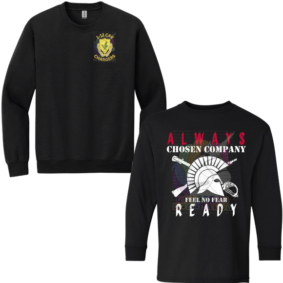 1-12 Cav Always Ready Chosen - C Company Crewneck Sweatshirt or Hoodie