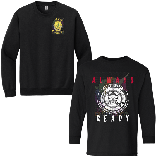 1-12 Cav Always Ready Gladiator - G Company Crewneck Sweatshirt or Hoodie