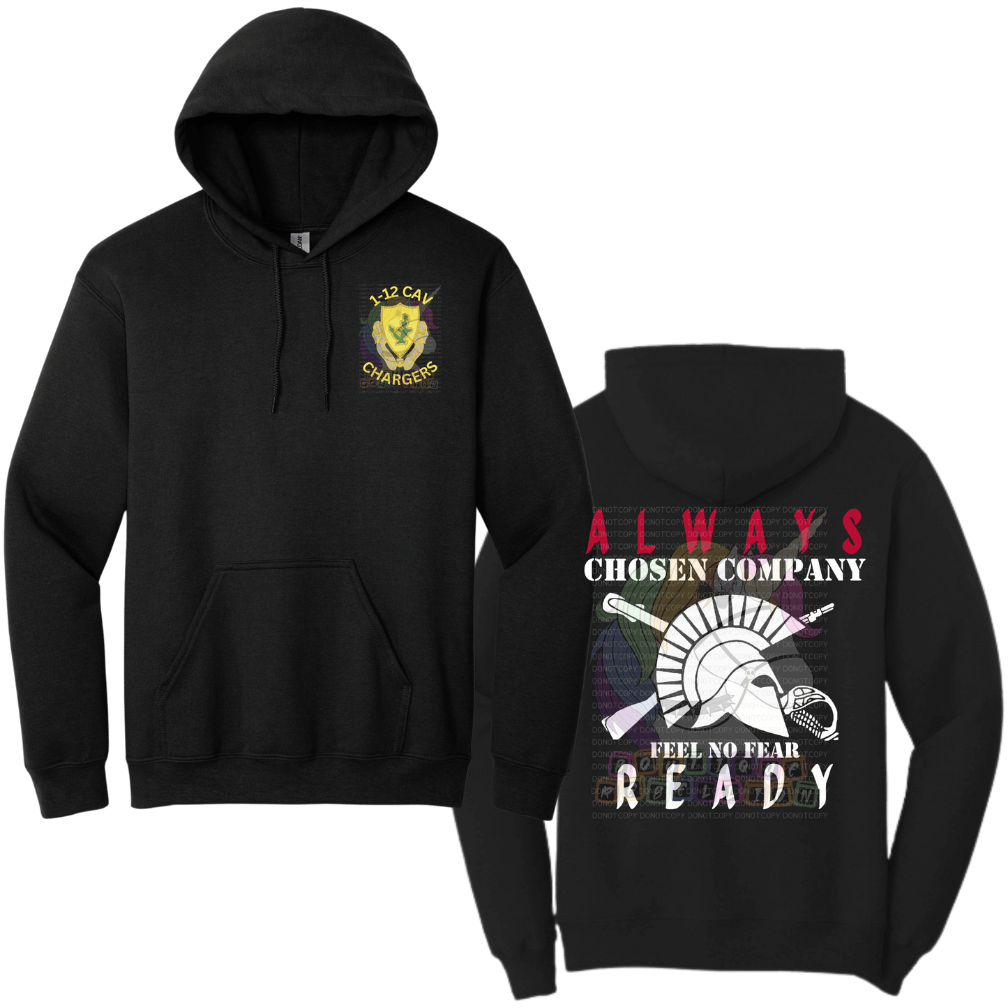 Youth 1-12 Cav Chosen - C Company Crewneck Sweatshirt or Hoodie