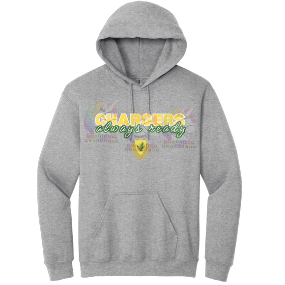 1-12 Cav Chargers Grey Crewneck Sweatshirt or Hoodie