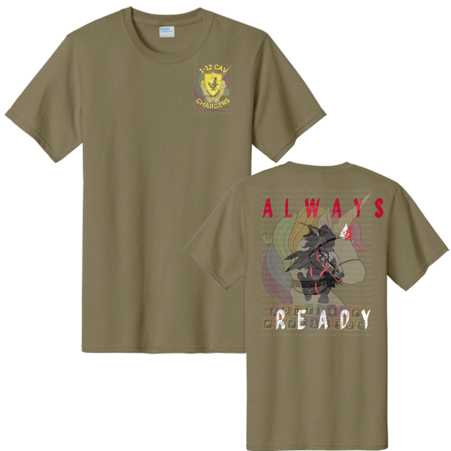 1-12 Cav Always Ready Black Horse - B Company Tee