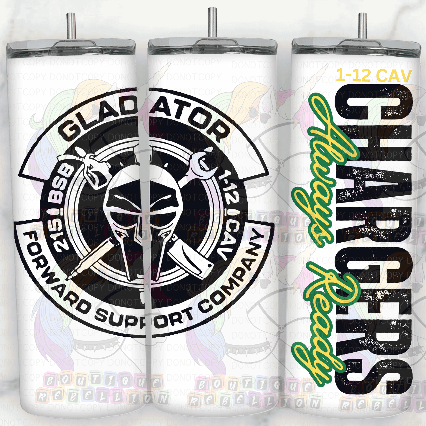 1-12 Cav 20oz Always Ready Gladiator - G Company Tumbler