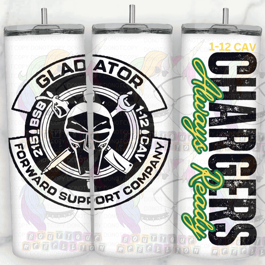 1-12 Cav 20oz Always Ready Gladiator - G Company Tumbler